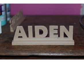 aiden signs logos art name stand 3d print model - Mito3D