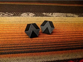 minimal hexagon earrings minimalist 3d print model - Mito3D