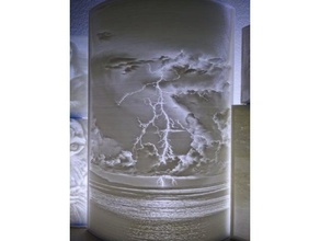 lightning lithophane art 3d print model - Mito3D