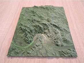 topografik 3d harita, Tuna bend dunakanyar heykeller çizgi coğrafya Macaristan kabartma harita topografya 3d print model - Mito3D