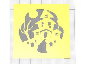 halloween pochoirs vol 2 jeu de cinq 2d art la maison hantée pierre tombale citrouille crâne 3d print model - Mito3D