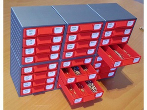 empilhável resistor de armazenamento caixa personalizáveis eletrônica gaveta e12 3d print model - Mito3D