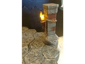 gloomhaven brique colonne creuse salle de led-lumière jeux 3d print model - Mito3D