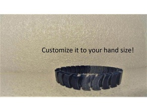 stretchy curved bracelet 2d art bracelets customizable customizer 3d print model - Mito3D