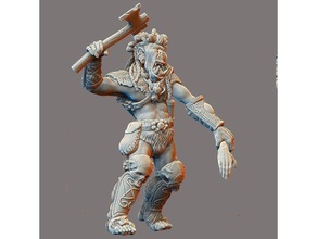orc chief attacking human arm creatures 32mm dungeons dragons figure frostgrave gloomhaven high resolution miniature monster resin rpg wargaming warhammer 3d print model - Mito3D