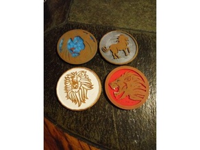lion coaster set household collection drink 3d print model - Mito3D