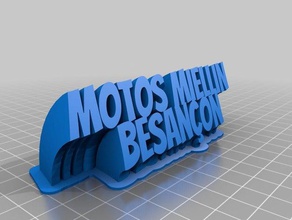 my customized sweeping 2-line name plate office 3d print model - Mito3D