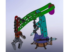 hidráulica de brazo robot 6 ejes mecánica juguetes 3d print model - Mito3D