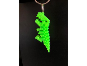 flexi rex keychain nose hole keychains articulated dinosaur 3d print model - Mito3D