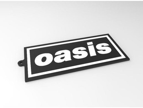 dual color oasis band logo keychain 3d printing 3d print model - Mito3D
