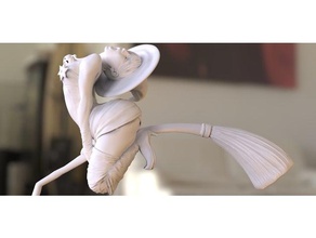 magical broomstick sculptures female girl nsfw sexy woman 3d print model - Mito3D