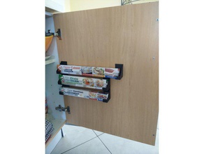 hogar soporte de rollo apoyo rouleau menager cocina comedor el film estirable aluminio armario organizador la película etirable 3d print model - Mito3D