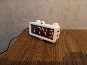 el caso del reloj 3d la impresión 7-segmento De 7 segmentos de pantalla alarma caja digital diy electrónica titular kit retro soldadura pared 3d print model - Mito3D