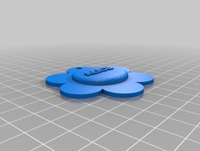 simple nombre de flor llaveros 3d print model - Mito3D