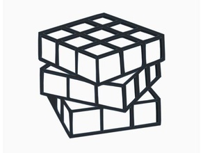 twisted-rubiks-cube-Wand-Kunst 2d 2dart 2d-Kunst 2d-3d cube puzzle Dekor Dekoration Dekorative home decor Rätsel rubikscube rubik-Würfel rubik-Würfel-puzzle rubix rubixs das Wallart 3d print model - Mito3D