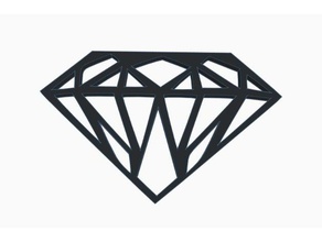 Fett Diamant-Wand-Kunst 2d 2dart 2d-Kunst 2d-3d-Kunst Dekor Dekoration Dekorative diamondart Diamanten Edelsteine Edelstein home decor das Wallart 3d print model - Mito3D