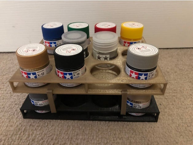 tamiya colour stacking paint tray models model painting storage tools 3D print model - Mito3D