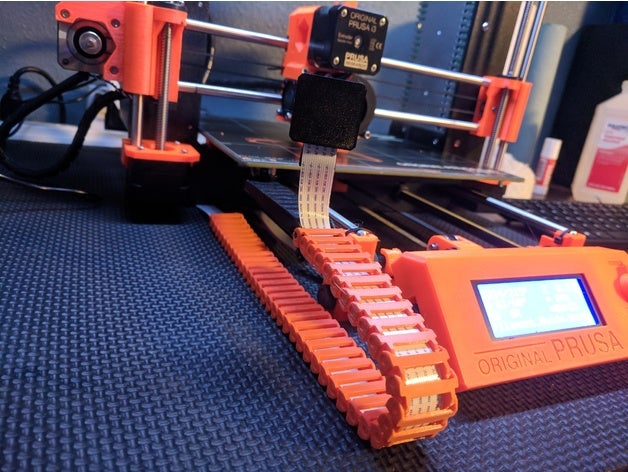 pi Kamera Halterung ziehen Kette prusa mk2s 3d Drucker - Zubehör dragchain picamera i3 mk2 raspberry 3D print model - Mito3D