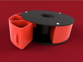 filament spool desk organizer hatchbox organization roll holder 3d print model - Mito3D