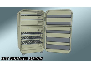 miniature retro fridge v2 props animation stopmotion 3d print model - Mito3D