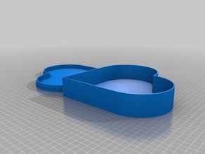 Herz-geformte Schmuck-box Container angepasst 3d print model - Mito3D