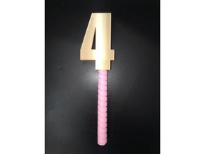 birthday wand 3 4 year accessories 3d print model - Mito3D
