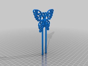 butterfly hair pin fashion 3d print model - Mito3D