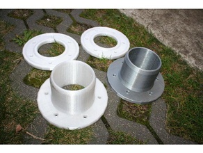 connection 110mm pvc pipe 1000l tank other 110 connector fitting rim sewers sewer spigot 3d print model - Mito3D