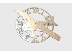 avión de reloj decoración avion horloge 3d print model - Mito3D