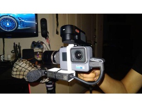 gopro hero 6 cardan suporte de microfone externo câmera montagem 3d print model - Mito3D