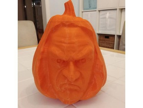 creepy face pumpkin sculptures halloween printed solid 3d print model - Mito3D