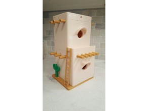 pajarera suroeste las mascotas pájaro de casa pueblo 3d print model - Mito3D