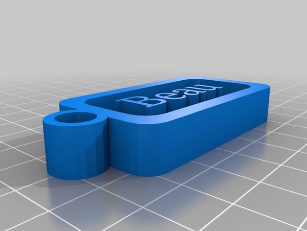 my customized customisable name tag beau keychains 3D print model - Mito3D