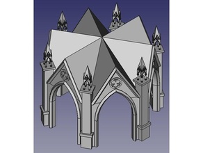model gothic pavilion h0 187 buildings structures scale trains warhammer 40k 3d print model - Mito3D