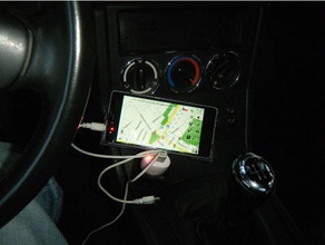 phone holder car cigarette lighter mobile 3d print model - Mito3D