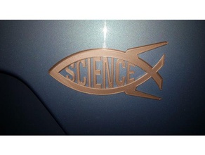 ichthys ciencia parachoques emblema signos logotipos coche símbolo del pez 3d print model - Mito3D