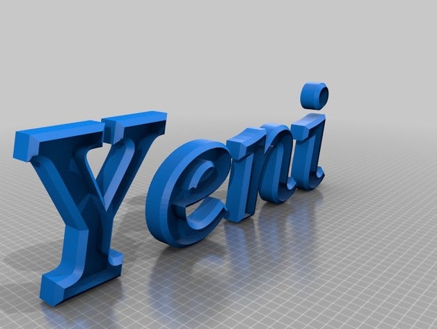 letters name yeni 3d printing 3D print model - Mito3D