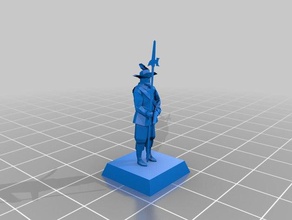 17th century officer 18mm low poly toy game accessories historical wargame 3d print model - Mito3D