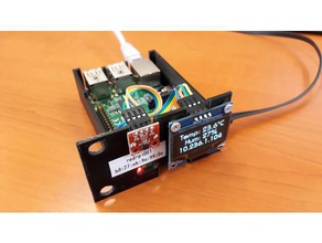 rack mountable raspberry pi b+ case htu21d sh1106 electronics oled display sh1306 3d print model - Mito3D