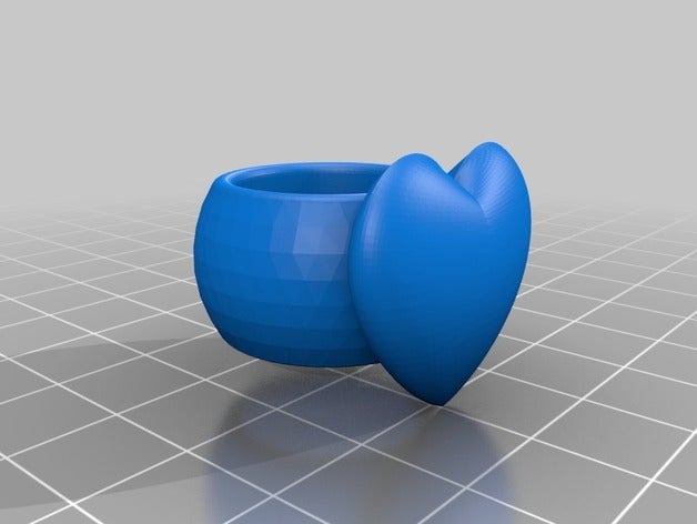 anillo corazon heart ring 3d printing anell dedo dit 3D print model - Mito3D