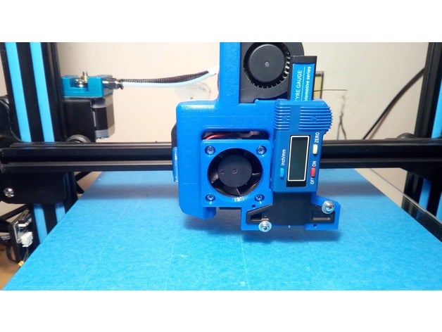 medidor de profundidade montagem ventilador 40x40mm projetado meu cr-10 3 d a impressora partes 3D print model - Mito3D