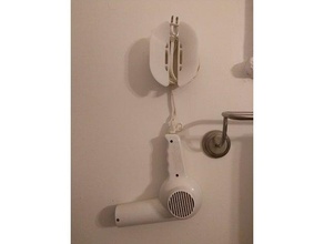hair dryer support bathroom 3dprint 3d print model - Mito3D