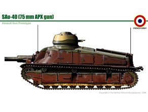 sau 40 - 172 escala veículos francês protótipo de tanques 3d print model - Mito3D