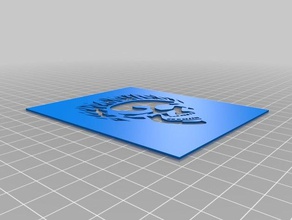 flaming skull estêncil a arte as ferramentas personalizado 3d print model - Mito3D
