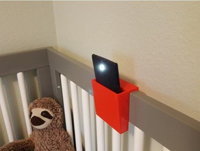 Kinderbett-Telefon-Halter vor dem Schlafengehen zu Lesen - Organisation Kind Kinder Taschenlampe Nacht smartphone smartphone-Halter 3d print model - Mito3D