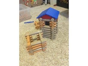 lincoln logs cabin construction toys 3d print model - Mito3D