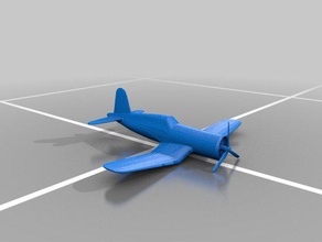 corsair ww2 plane vehicles airplane caydn horn world war 2 3d print model - Mito3D
