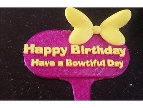 felici auguri di buon compleanno emma si dimena cucina pranzo bowtiful torta vera 3d print model - Mito3D