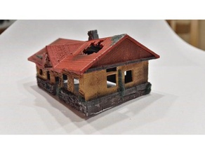 old house n-scale 3d printing modelrailroad 3d print model - Mito3D