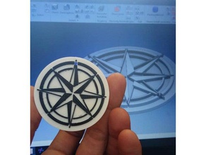 Kompass-Schlüsselanhänger - Zubehör Kompass-rose Segeln 3d print model - Mito3D